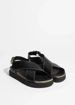 Outlet & Other Stories Criss-Cross Leather Sandals