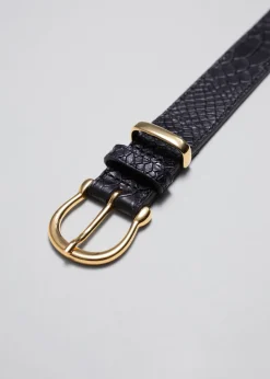 Clearance & Other Stories Croc Embossed Leather Belt