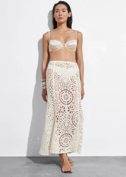 Flash Sale & Other Stories Crocheted Midi Skirt White