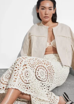 Flash Sale & Other Stories Crocheted Midi Skirt White