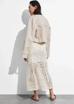Flash Sale & Other Stories Crocheted Midi Skirt White