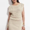 Hot & Other Stories Crocheted Mini Dress Beige