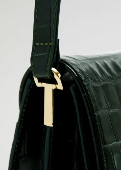 Best & Other Stories Croco Leather Bag Dark Green
