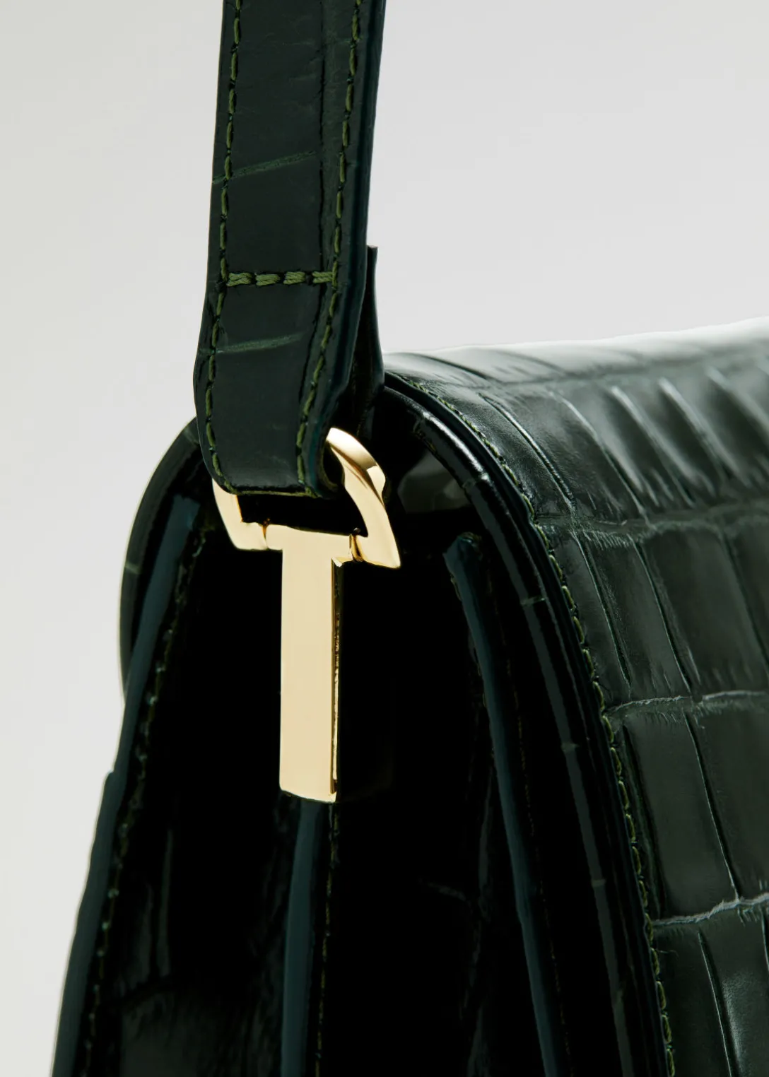 Best & Other Stories Croco Leather Bag Dark Green