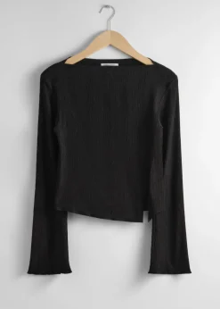 Online & Other Stories Cropped Asymmetric Frilled Top
