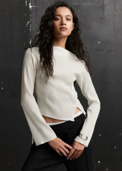Online & Other Stories Cropped Asymmetric Frilled Top