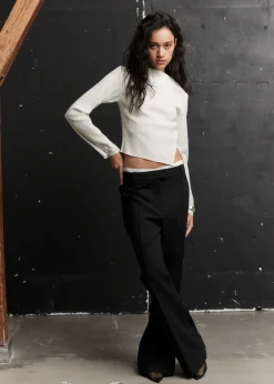 Online & Other Stories Cropped Asymmetric Frilled Top