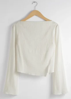 Online & Other Stories Cropped Asymmetric Frilled Top