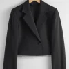 Online & Other Stories Cropped Blazer Black