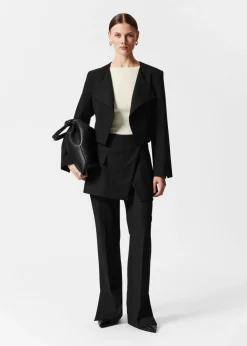 Shop & Other Stories Cropped Collarless Blazer Black