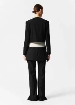 Shop & Other Stories Cropped Collarless Blazer Black