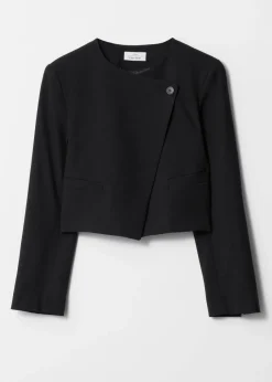 Shop & Other Stories Cropped Collarless Blazer Black