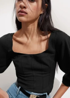 Fashion & Other Stories Cropped Corset Blouse
