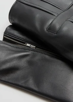 Best & Other Stories Cropped Leather Trousers Black