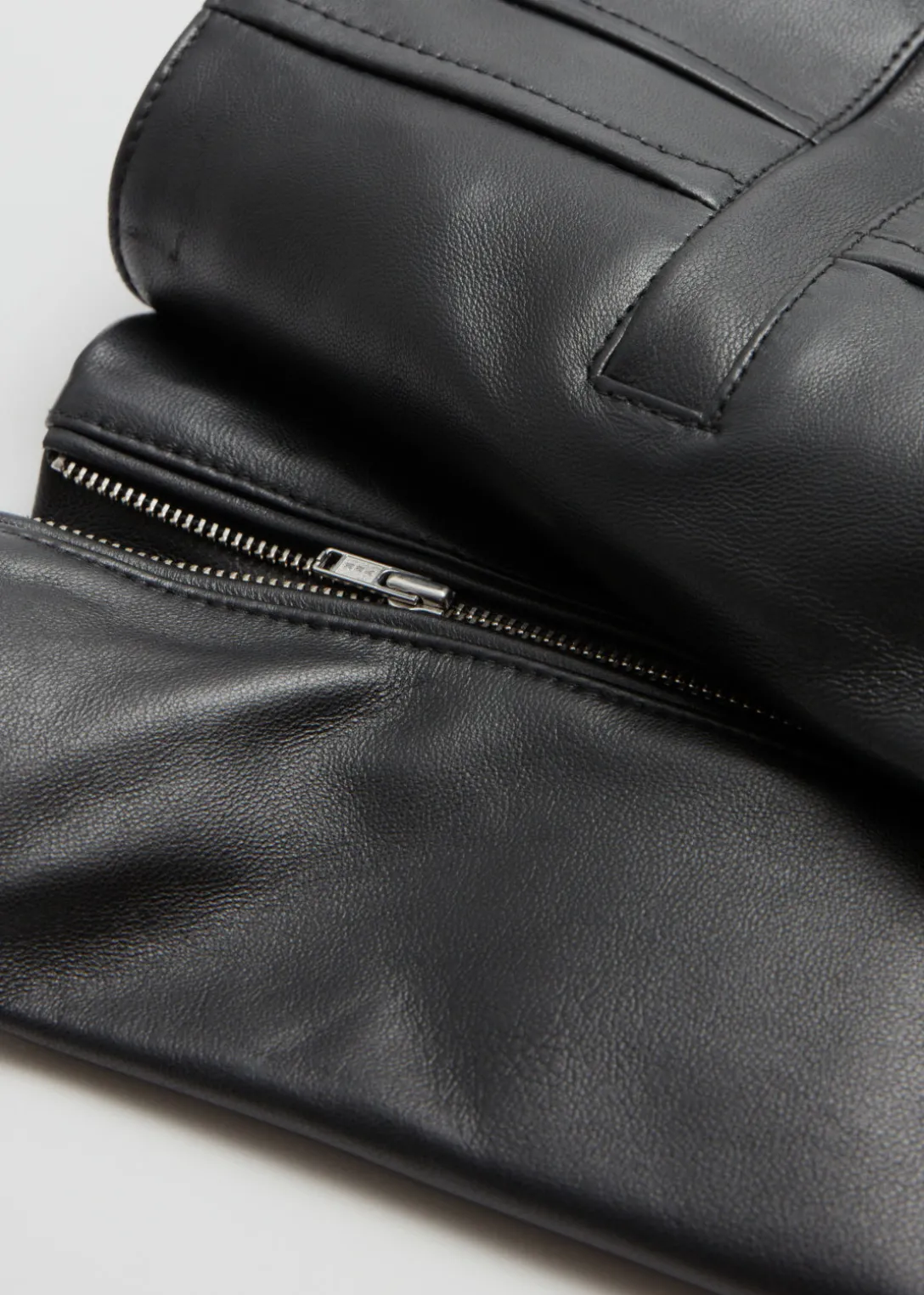 Best & Other Stories Cropped Leather Trousers Black