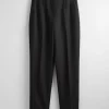 Clearance & Other Stories Cropped Tapered Trousers Black