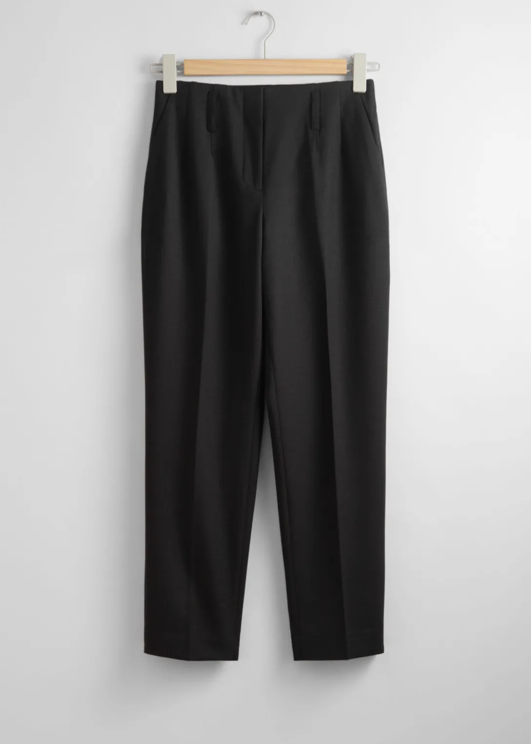Clearance & Other Stories Cropped Tapered Trousers Black