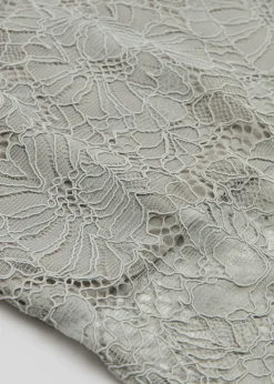 New & Other Stories Decorative Lace Pencil Skirt Light Beige