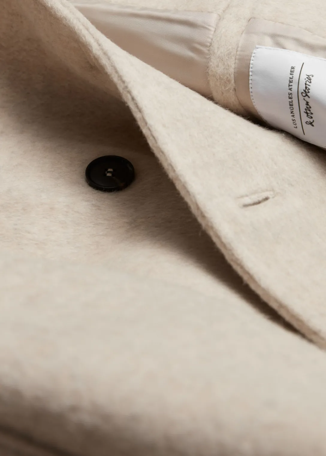 Discount & Other Stories Double-Breasted Wool Jacket Light Beige