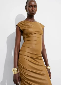 Outlet & Other Stories Draped Midi Dress Mustard
