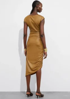 Outlet & Other Stories Draped Midi Dress Mustard