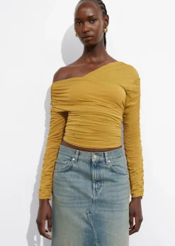 Flash Sale & Other Stories Draped One-Shoulder Top Yellow