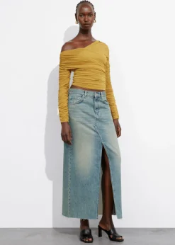 Flash Sale & Other Stories Draped One-Shoulder Top Yellow
