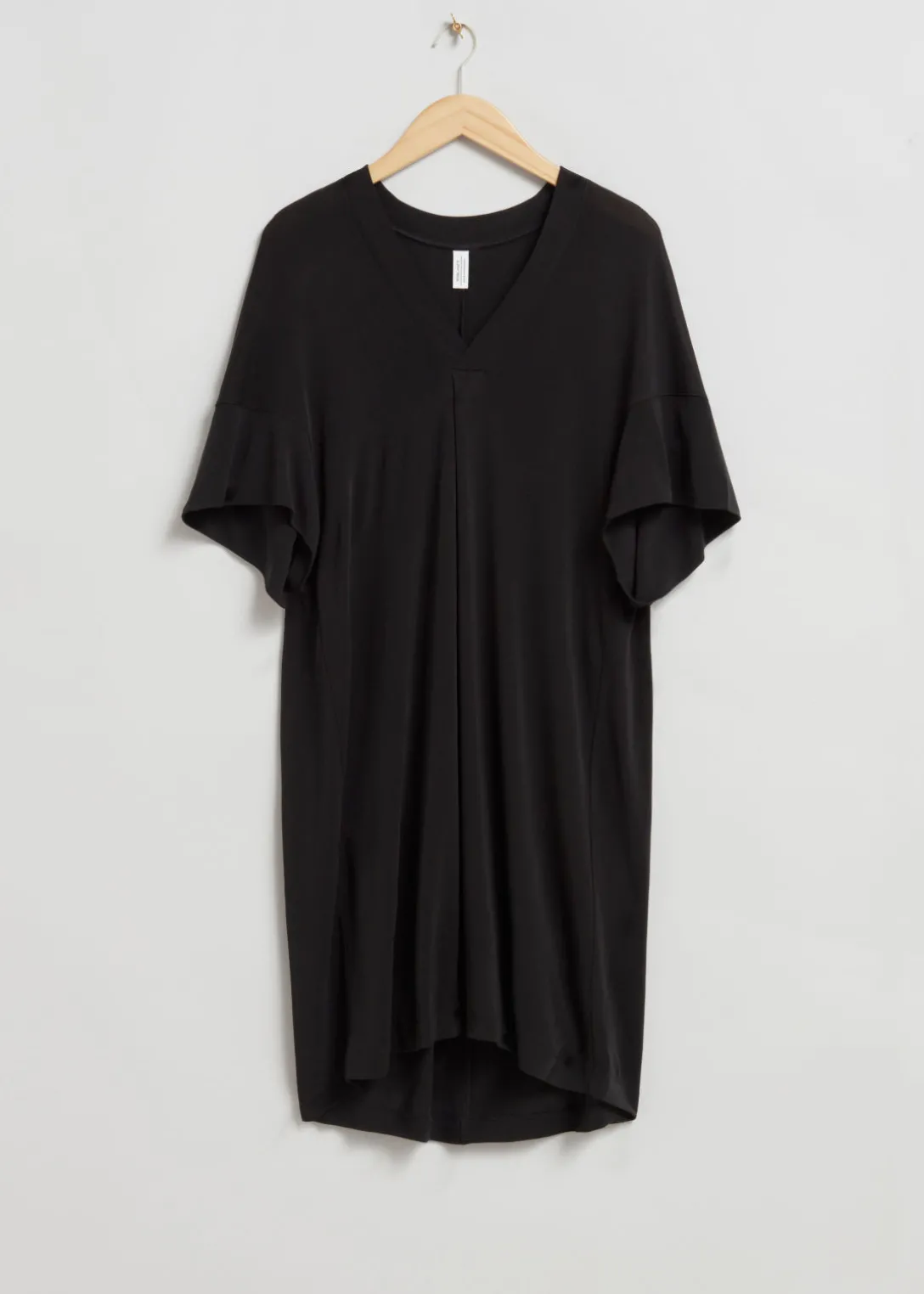 Clearance & Other Stories Draped V-Neck Dress Black