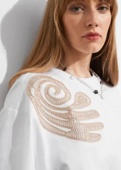 Store & Other Stories Embroidered Boxy T-Shirt White