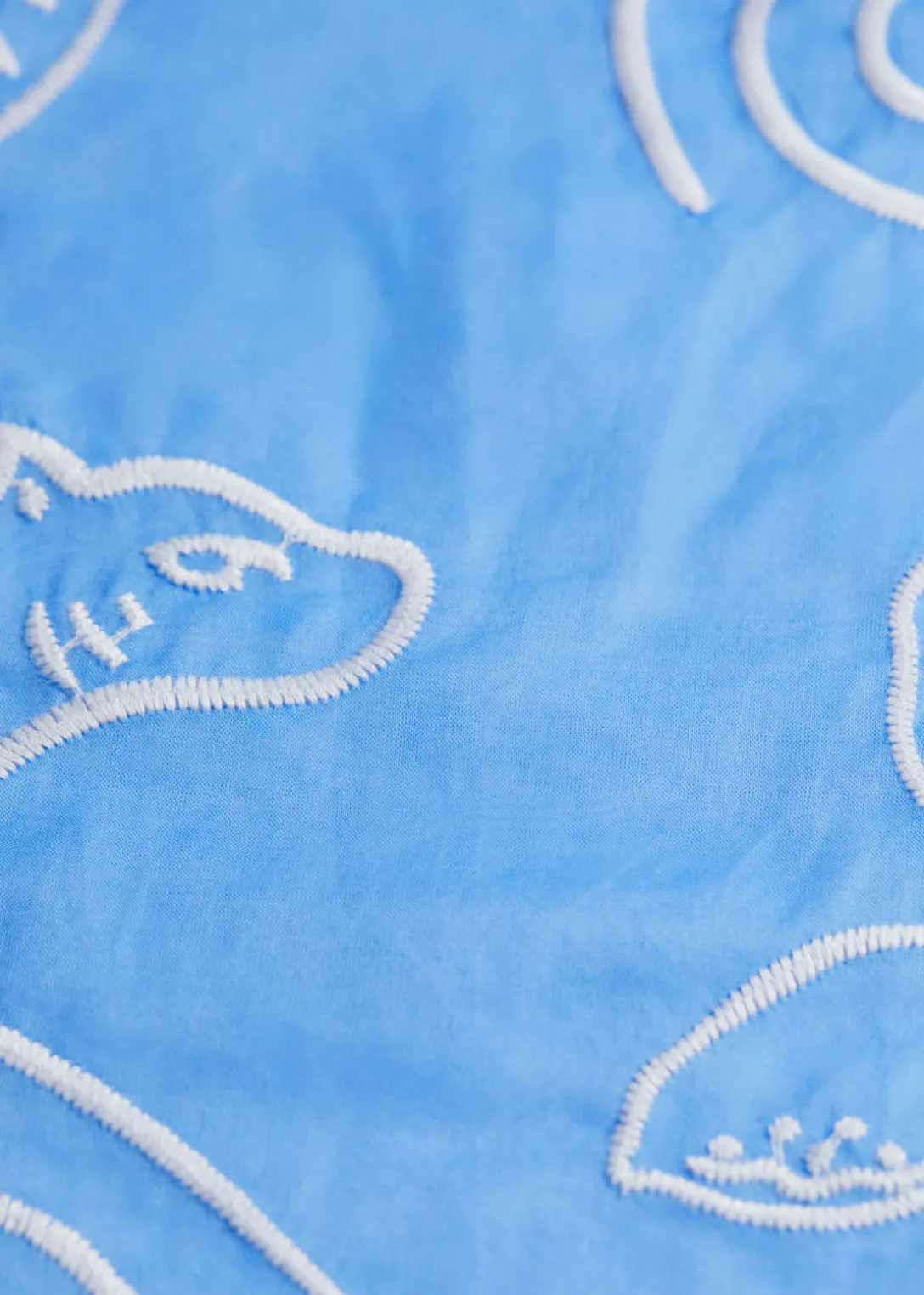 Shop & Other Stories Embroidered Cotton-Voile Scarf Light Blue