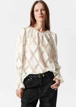 Outlet & Other Stories Embroidered Frill-Cuff Blouse