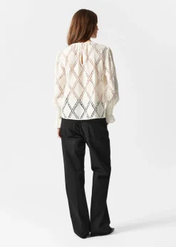 Outlet & Other Stories Embroidered Frill-Cuff Blouse