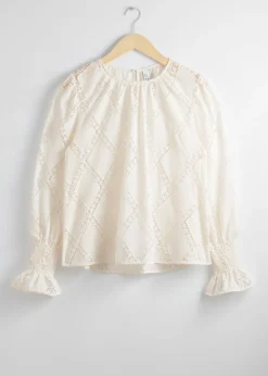 Outlet & Other Stories Embroidered Frill-Cuff Blouse