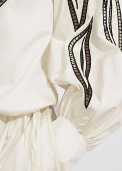 Hot & Other Stories Embroidered One-Shoulder Top White