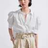 Store & Other Stories Embroidered Puff-Sleeve Blouse