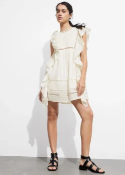 Best & Other Stories Embroidered Ruffle Mini Dress