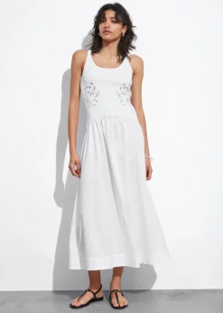 New & Other Stories Embroidered Tank Midi Dress