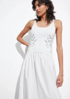 New & Other Stories Embroidered Tank Midi Dress