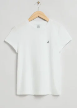 Hot & Other Stories Embroidered T-Shirt White/Tower Motif