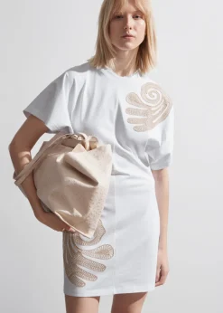 New & Other Stories Embroidered T-Shirt Mini Dress White
