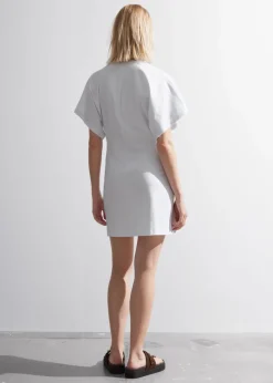 New & Other Stories Embroidered T-Shirt Mini Dress White