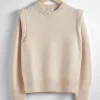 Discount & Other Stories Extended Shoulder Merino Sweater Beige
