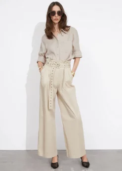 Hot & Other Stories Eyelet-Belt Paperbag Trousers