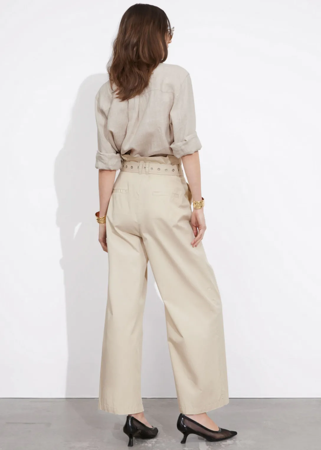 Hot & Other Stories Eyelet-Belt Paperbag Trousers