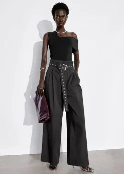 Hot & Other Stories Eyelet-Belt Paperbag Trousers