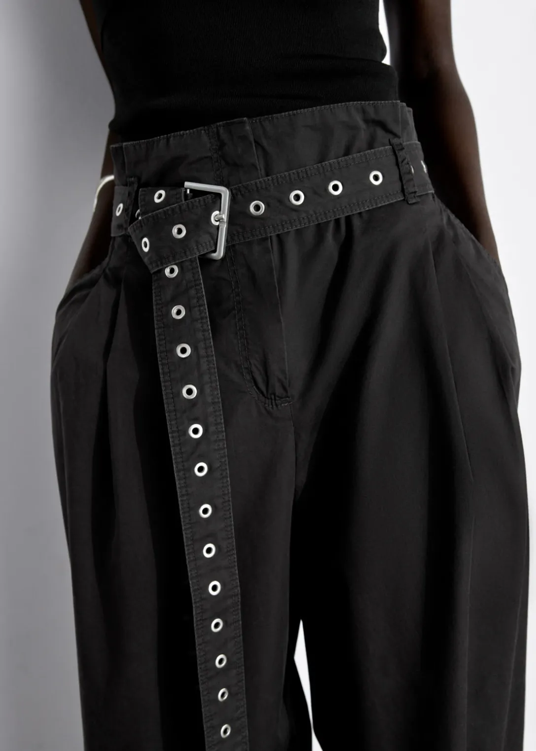 Hot & Other Stories Eyelet-Belt Paperbag Trousers