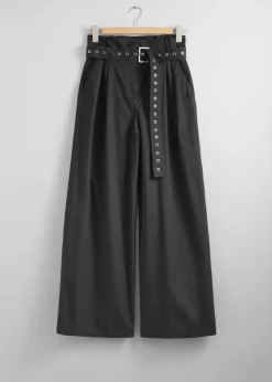 Hot & Other Stories Eyelet-Belt Paperbag Trousers