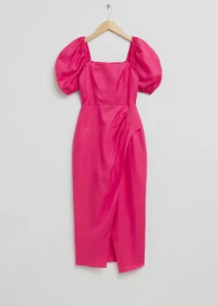 Store & Other Stories Fitted Puff Sleeve Dress