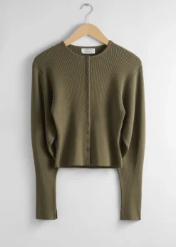 Online & Other Stories Fitted Rib-Knit Cardigan