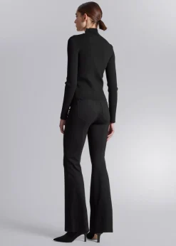 Shop & Other Stories Flared Jersey Trousers Black
